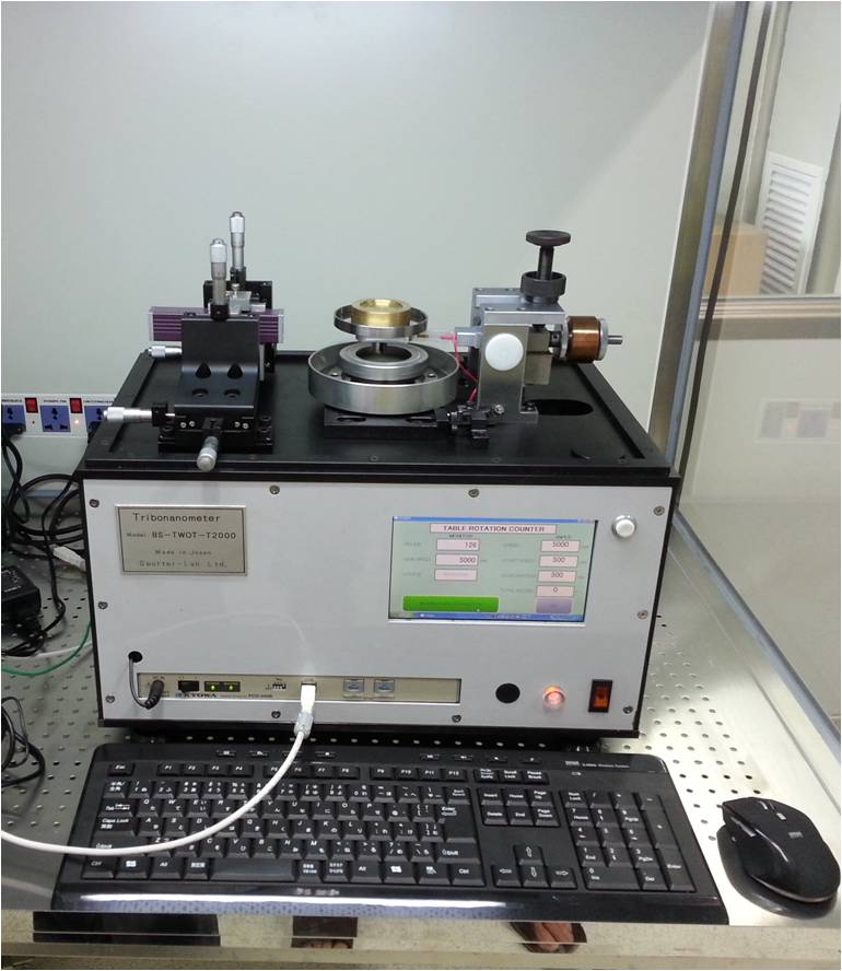 Tribotest apparatus functionalized with surface morphology and nano-displacement tests 